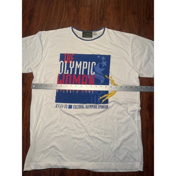 Vintage Avon Olympics Game Collection Atlanta Womens Ringer T Shirt Size M/L - Picture 4 of 6